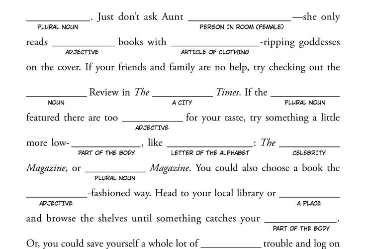Bookish Mad Libs Http www bookish articles free mad libs for kids