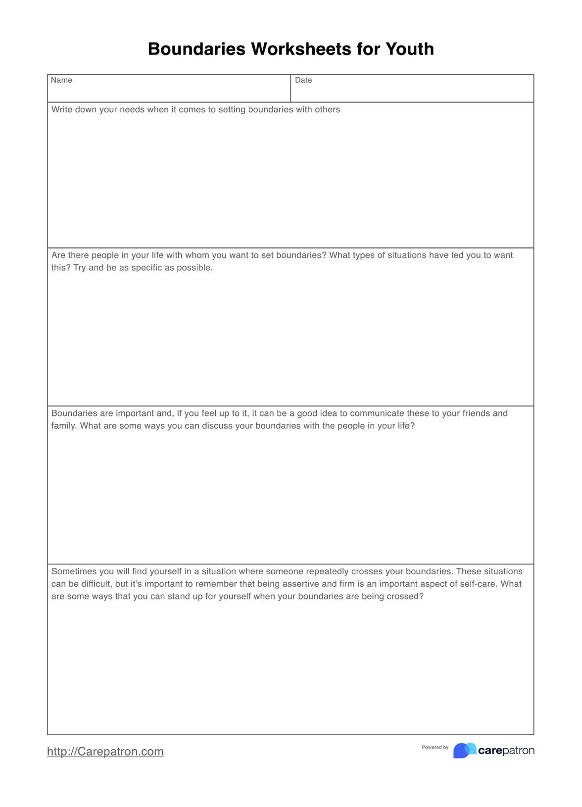 Boundaries Worksheets For Youth Boundaries Worksheets For Youth