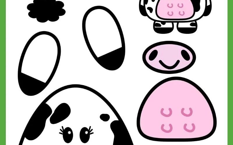 Build A Cow Holstein Dairy Cow Bull Free Printable Templates