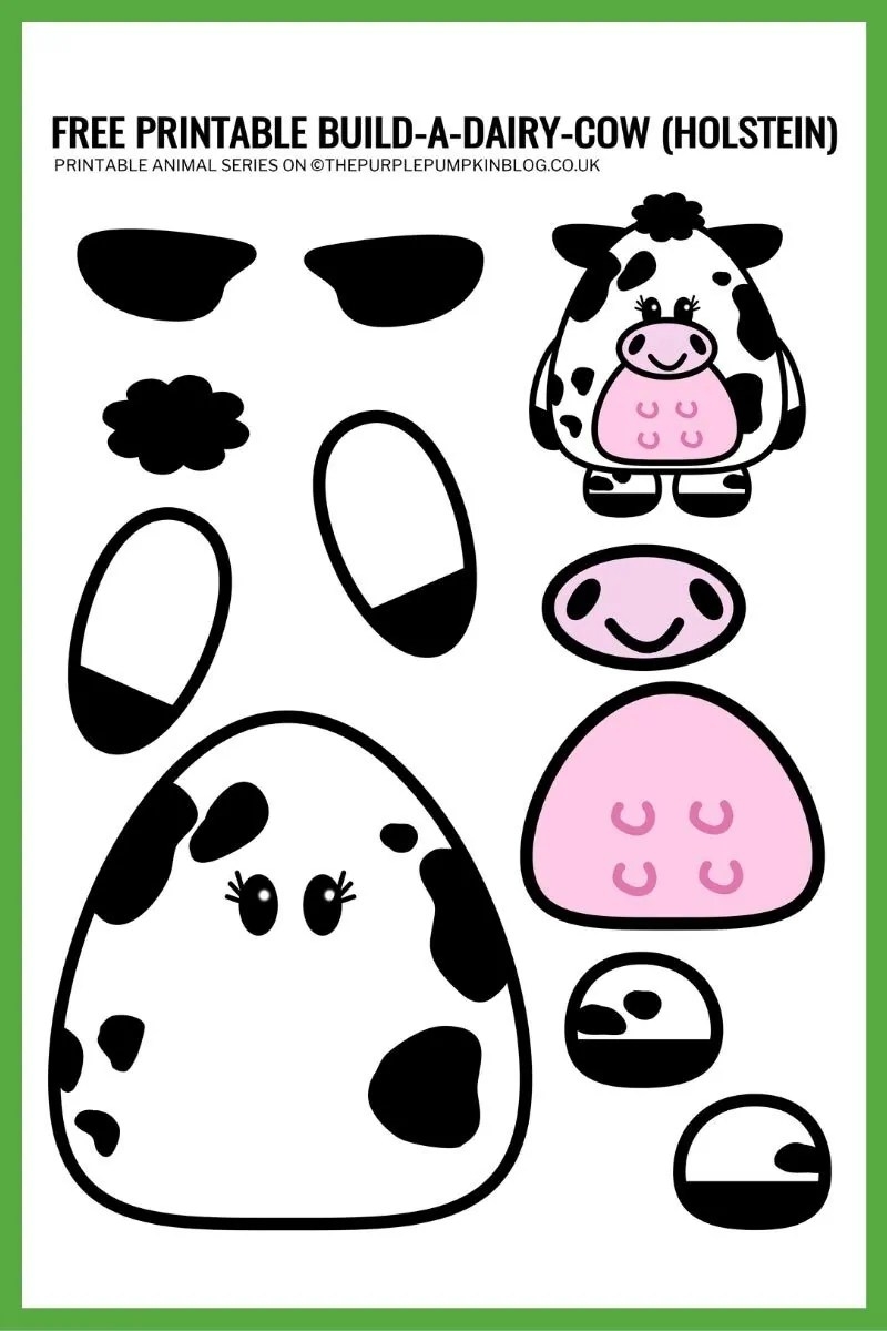 Build A Cow Holstein Dairy Cow Bull Free Printable Templates Build A Cow Holstein Dairy Cow Bull Free Printable Templates