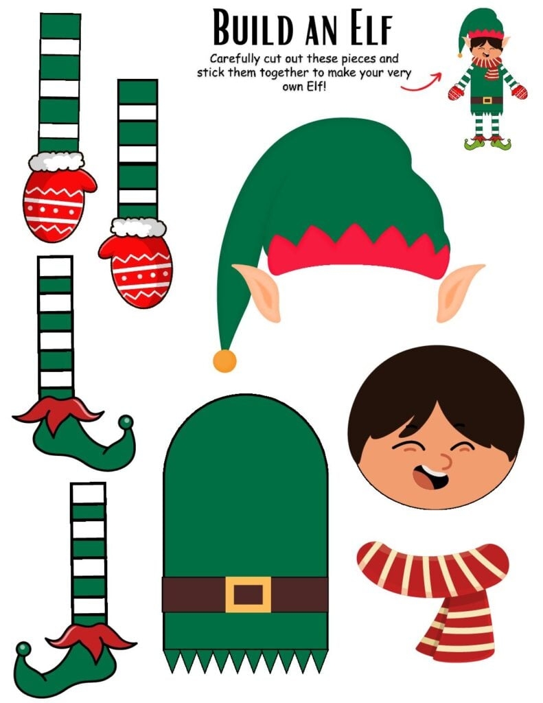 free printable elf template for photo