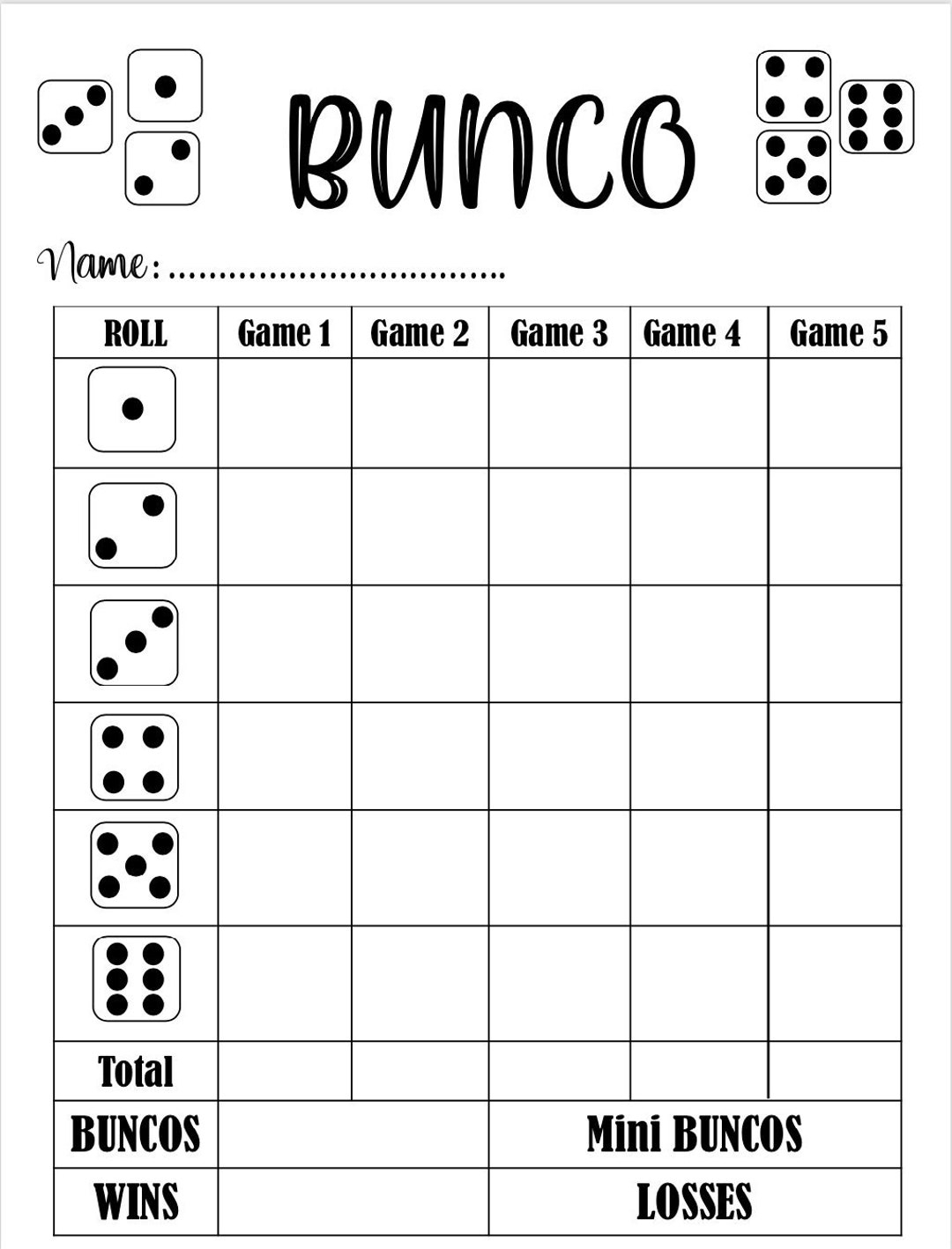 Bunco Score Card Bunco Scoresheet Bunco Score Pads Printable File PDF Download 8 5x11 Etsy Bunco Score Card Bunco Scoresheet Bunco Score Pads Printable File PDF Download 8 5x11 Etsy