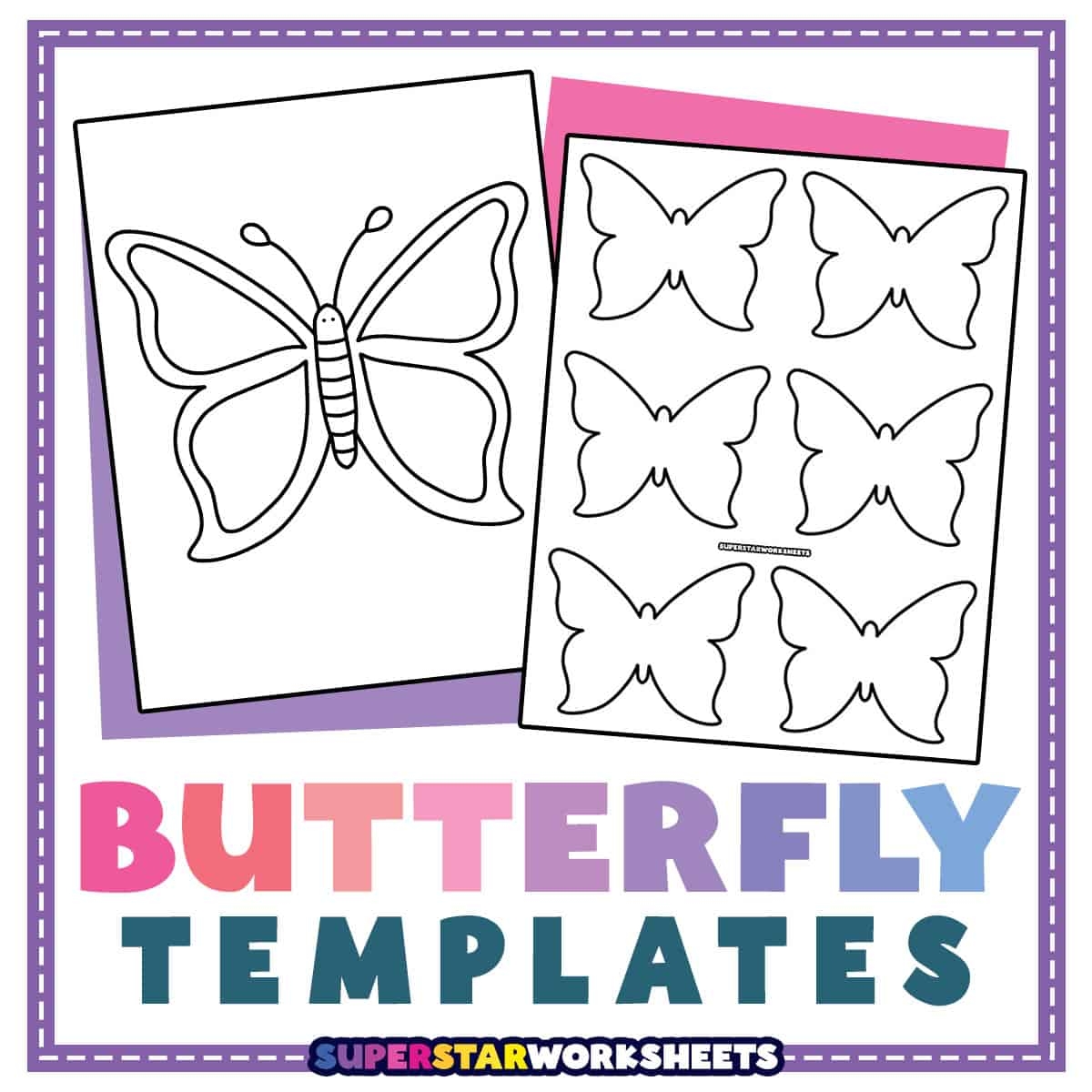 Butterfly Templates Free Printables Superstar Worksheets