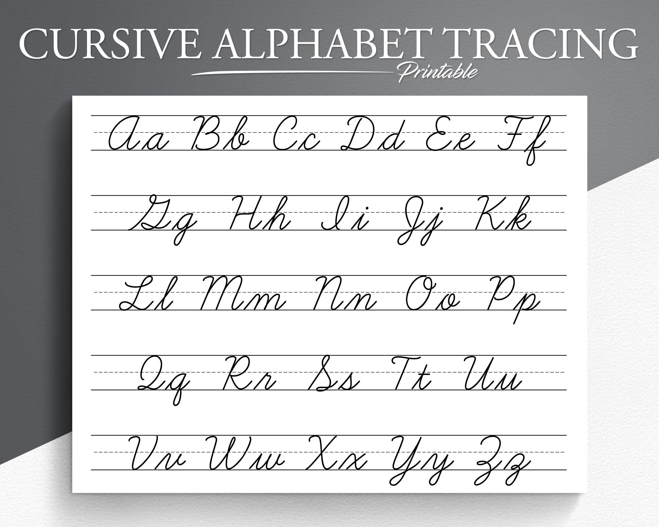 Buy Cursive Alphabet Tracing Worksheet Printable Trace The Cursive Alphabet Cursive Practice Letter Tracing Tracing Worksheets Online In India Etsy