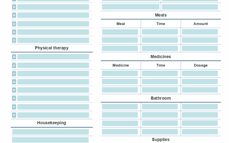 Caregiver Daily Checklist Template ONLYOFFICE
