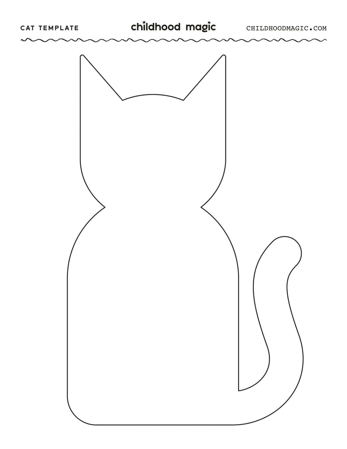 Cat Template Printable Coloring Page Childhood Magic Cat Template Printable Coloring Page Childhood Magic