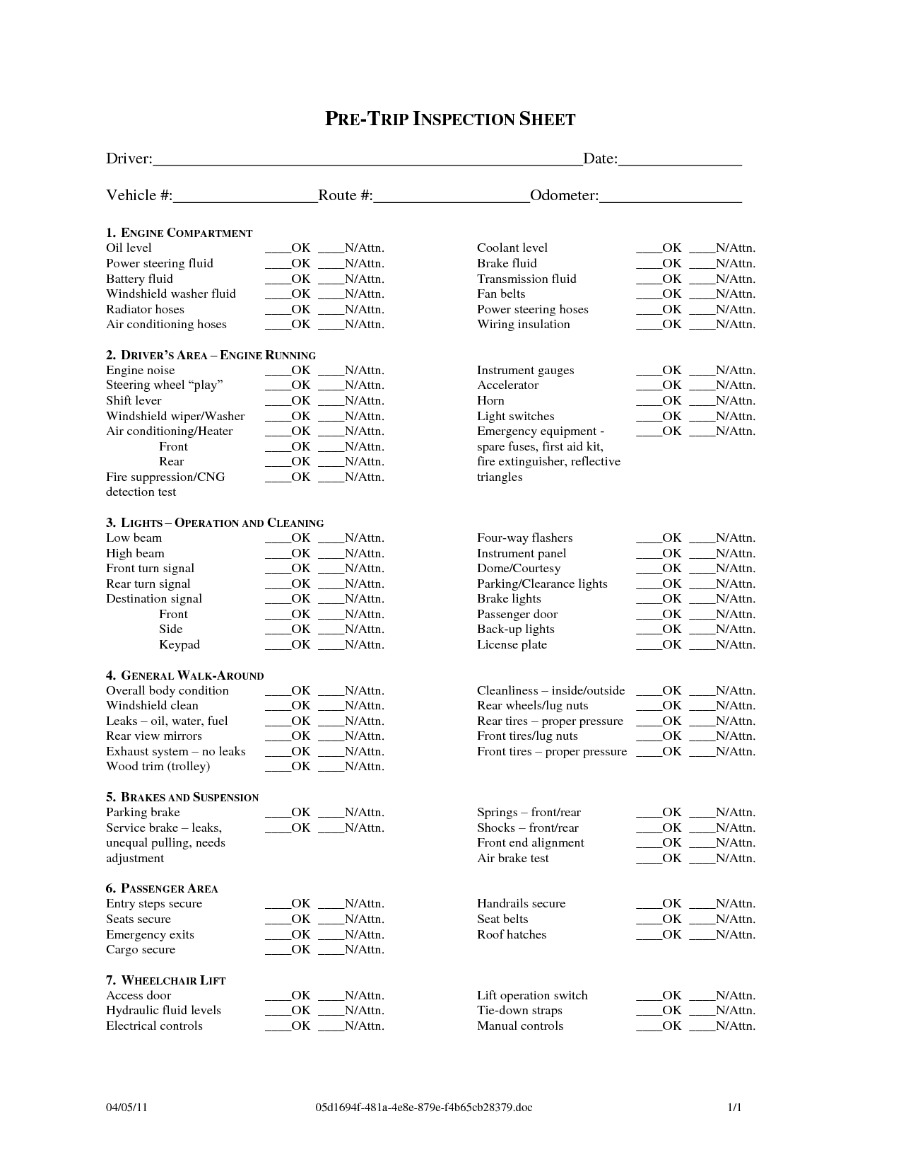 printable cdl pre trip inspection cheat sheet