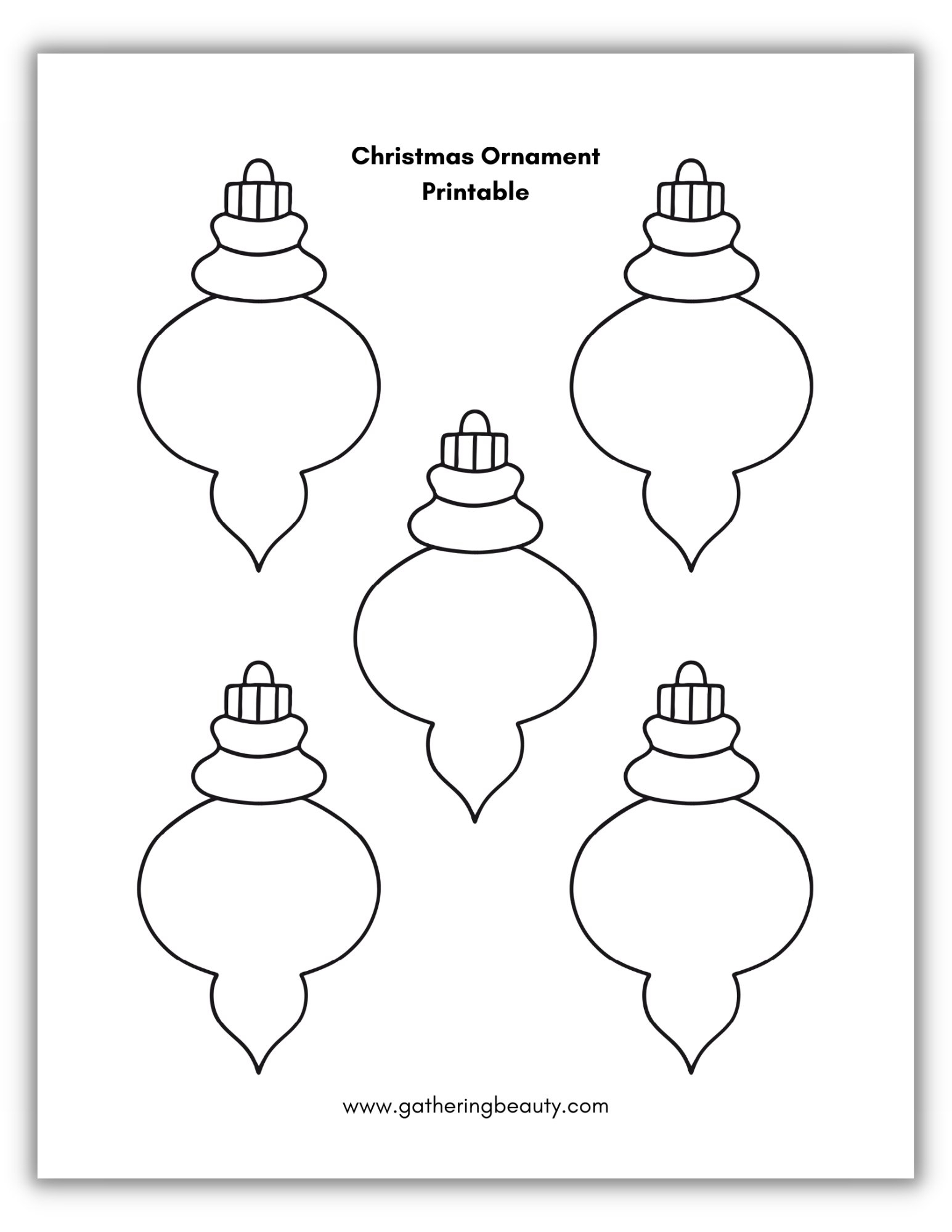 Christmas Ornament Printable Gathering Beauty