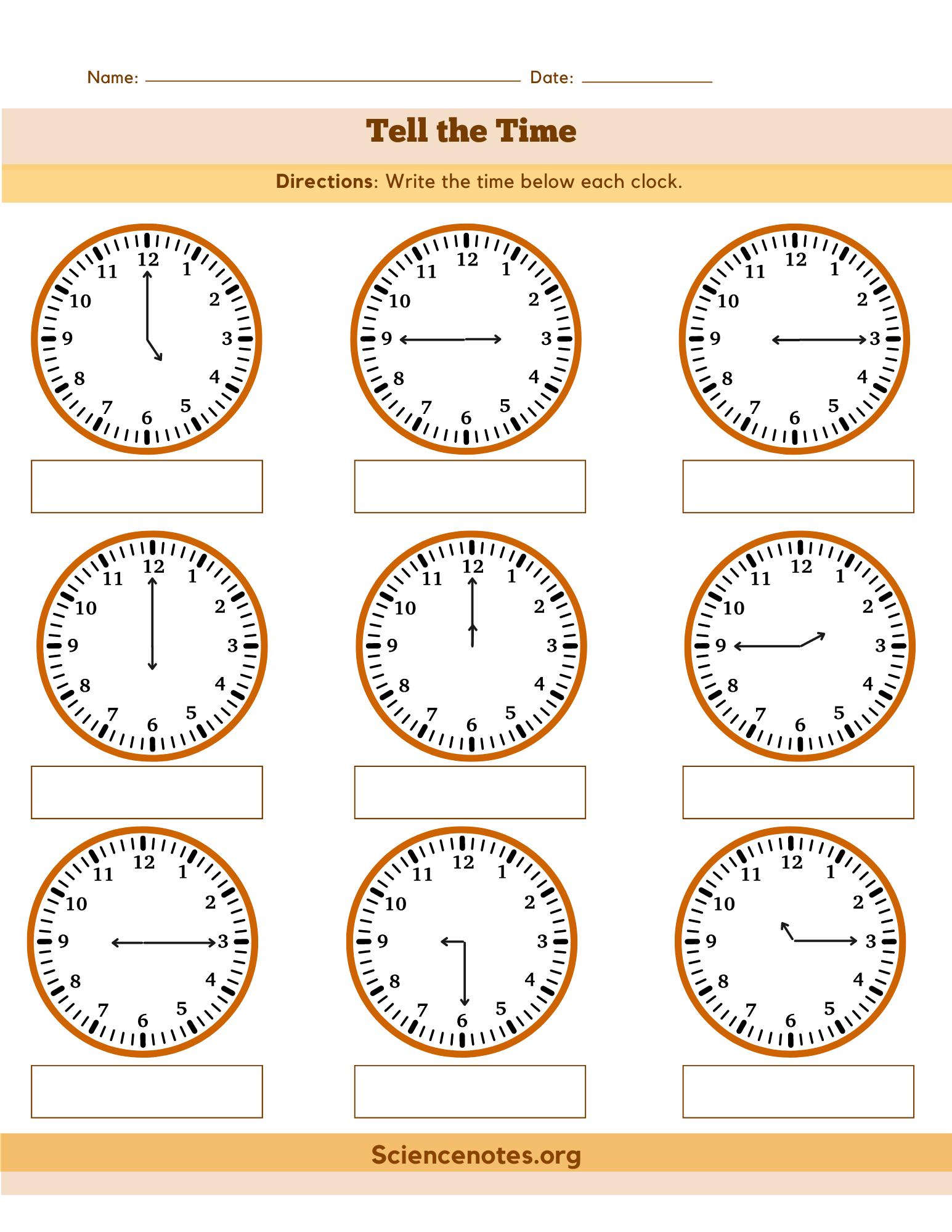 Clock Worksheets How To Tell Time