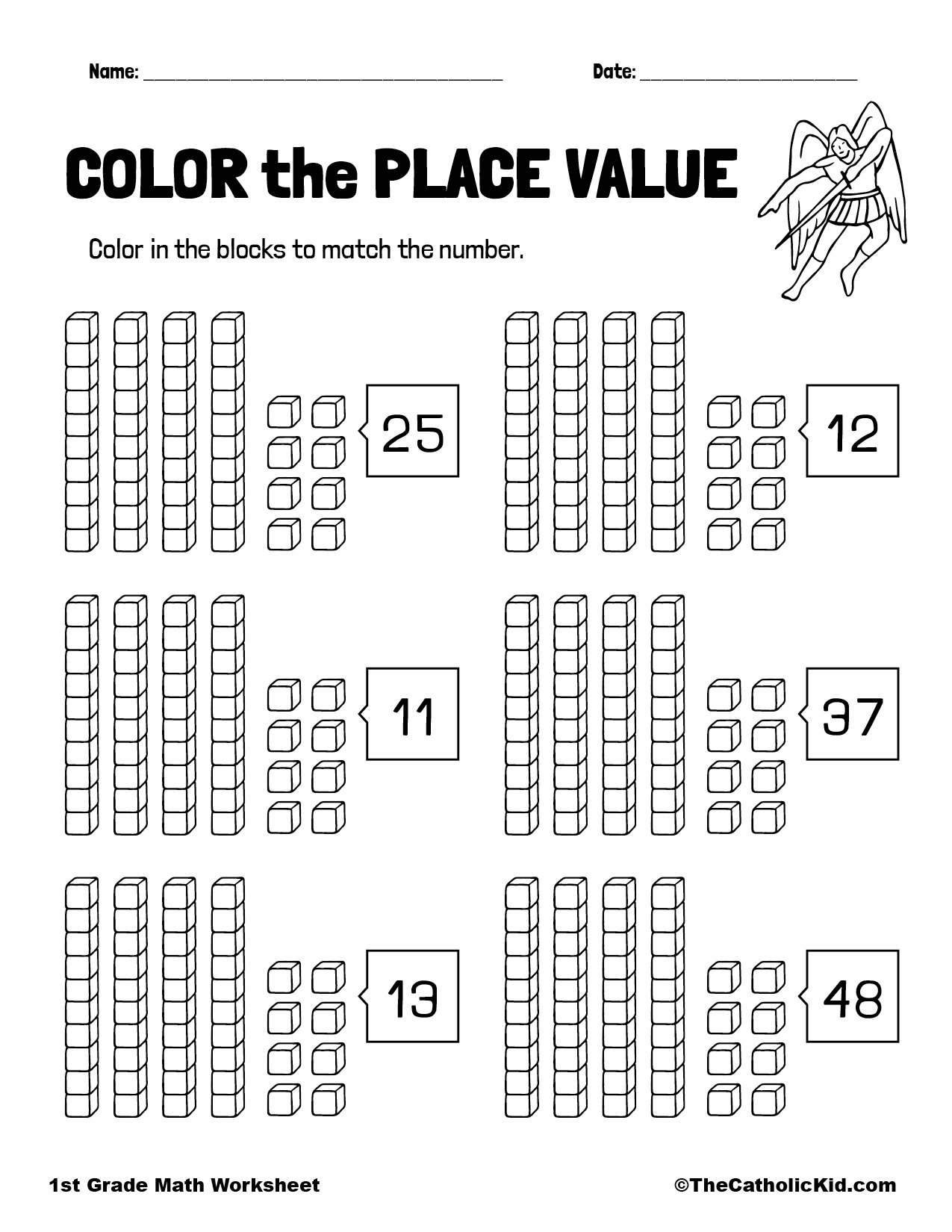 Color The Place Value Worksheet TheCatholicKid