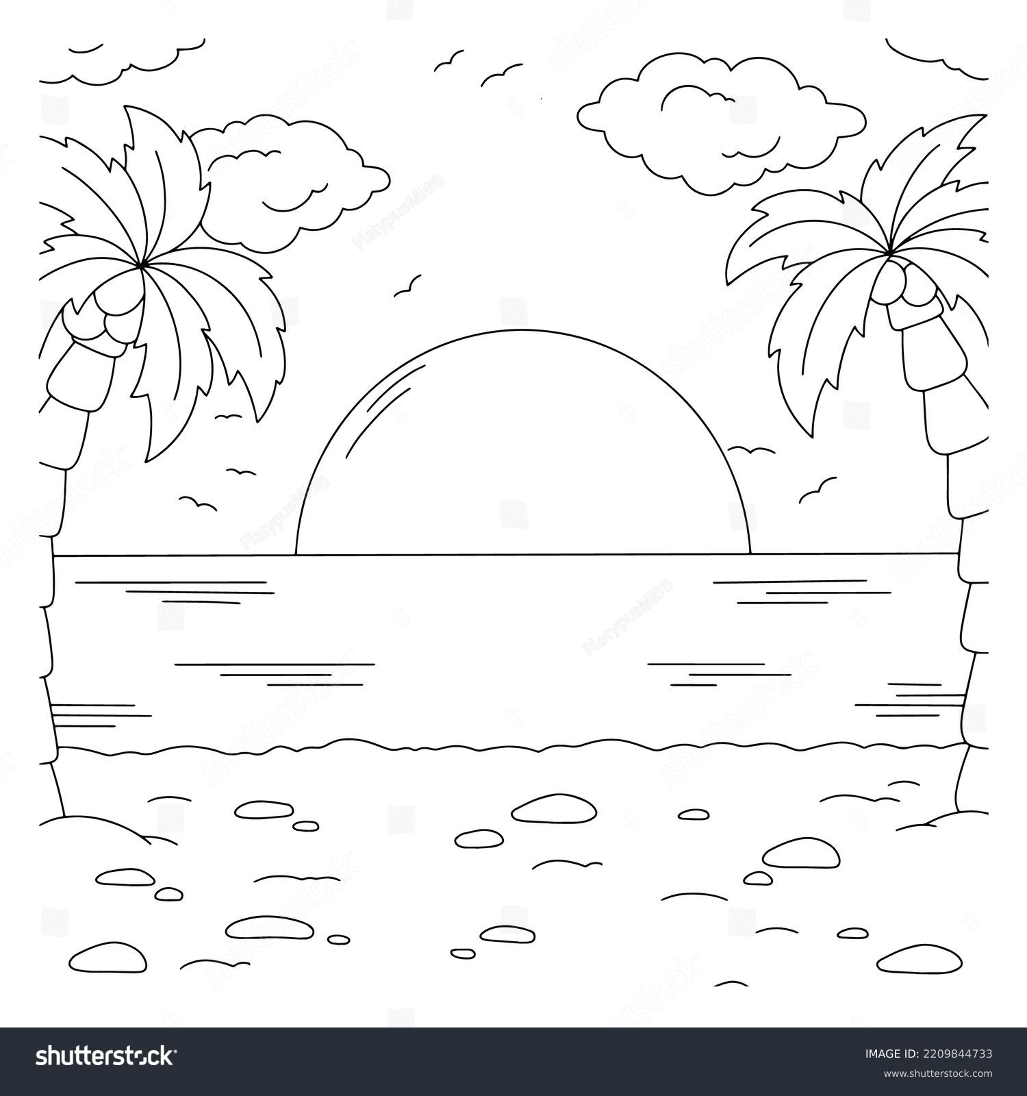 Coloring Book Beach Waves Over 3 765 Royalty Free Licensable Stock Illustrations Drawings Shutterstock