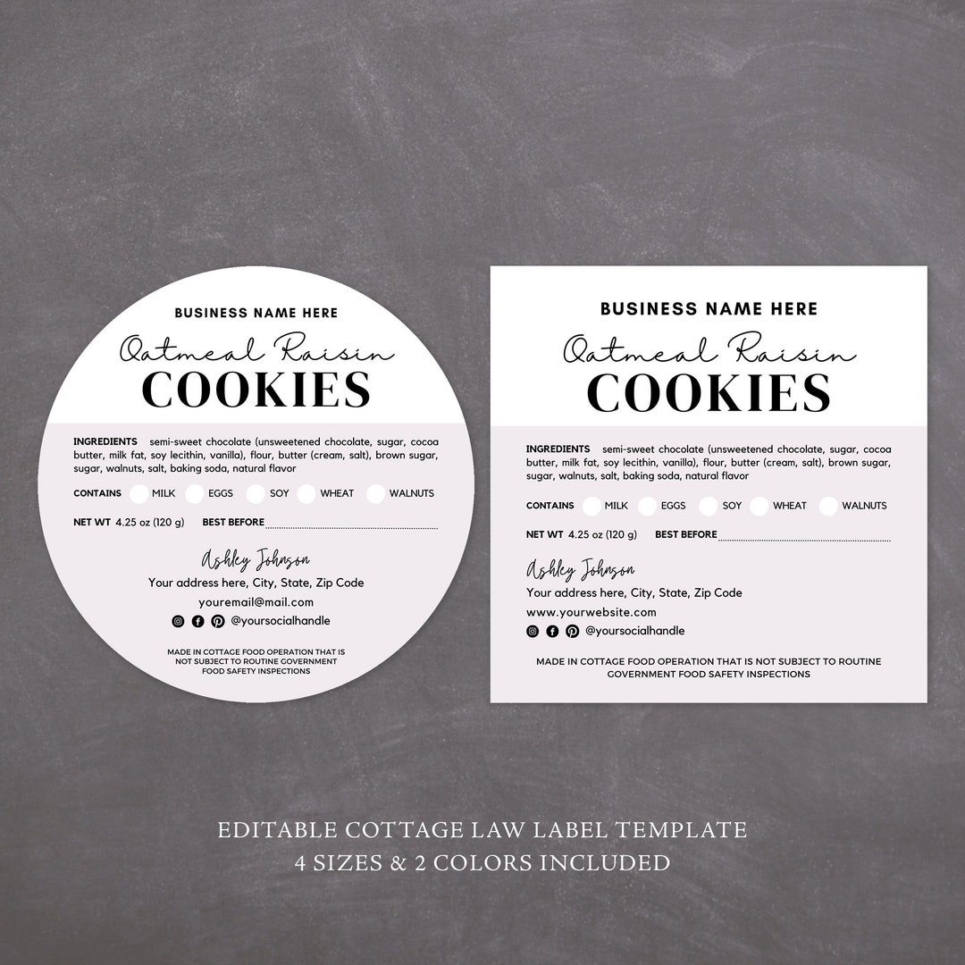 free printable cottage food label template free printable cottage food label template