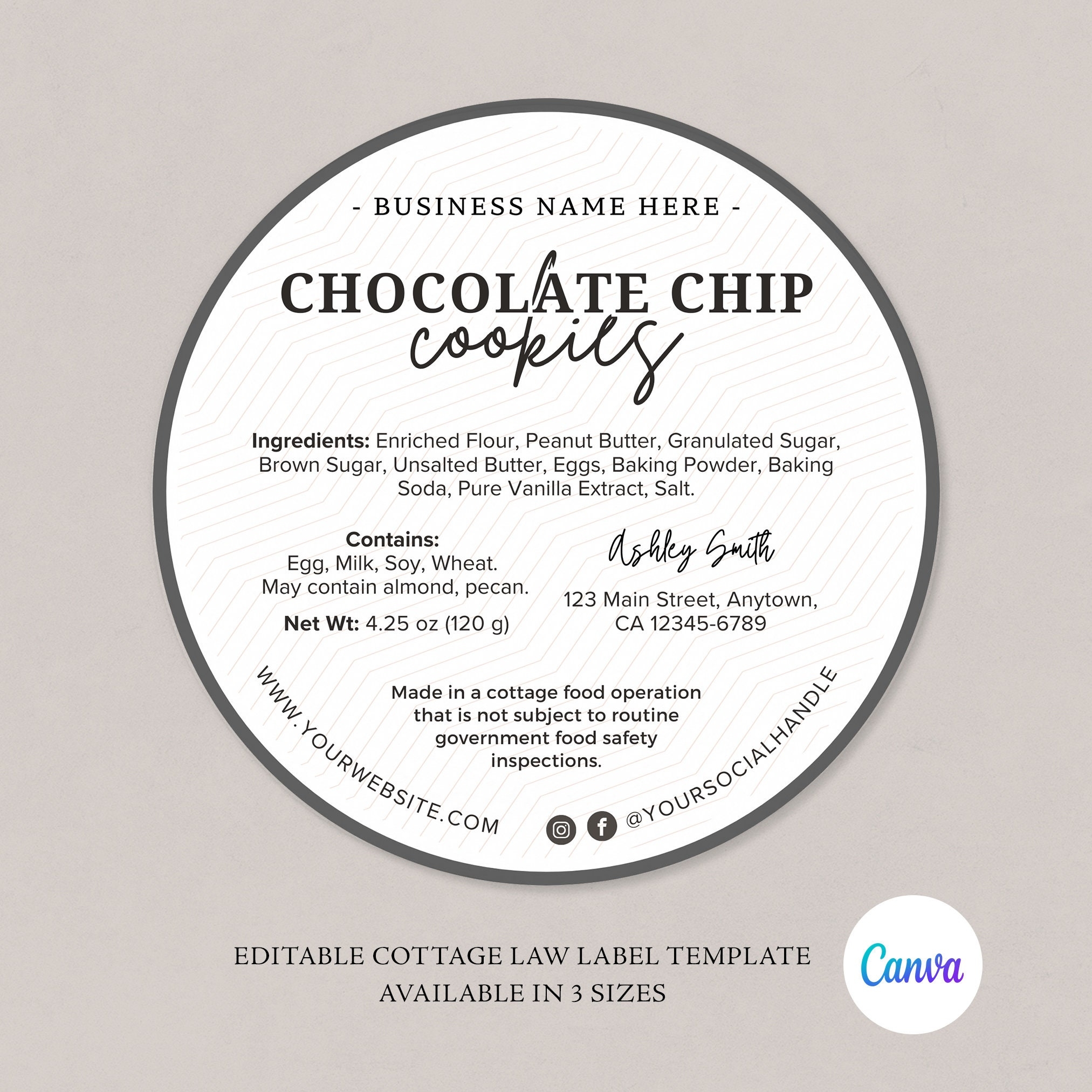 Cottage Food Label Home Baked Goods Label Printable Food Label Cottage Baking Label Ingredient Label Template Home Bakery Stickers Etsy Cottage Food Label Home Baked Goods Label Printable Food Label Cottage Baking Label Ingredient Label Template Home Bakery Stickers Etsy