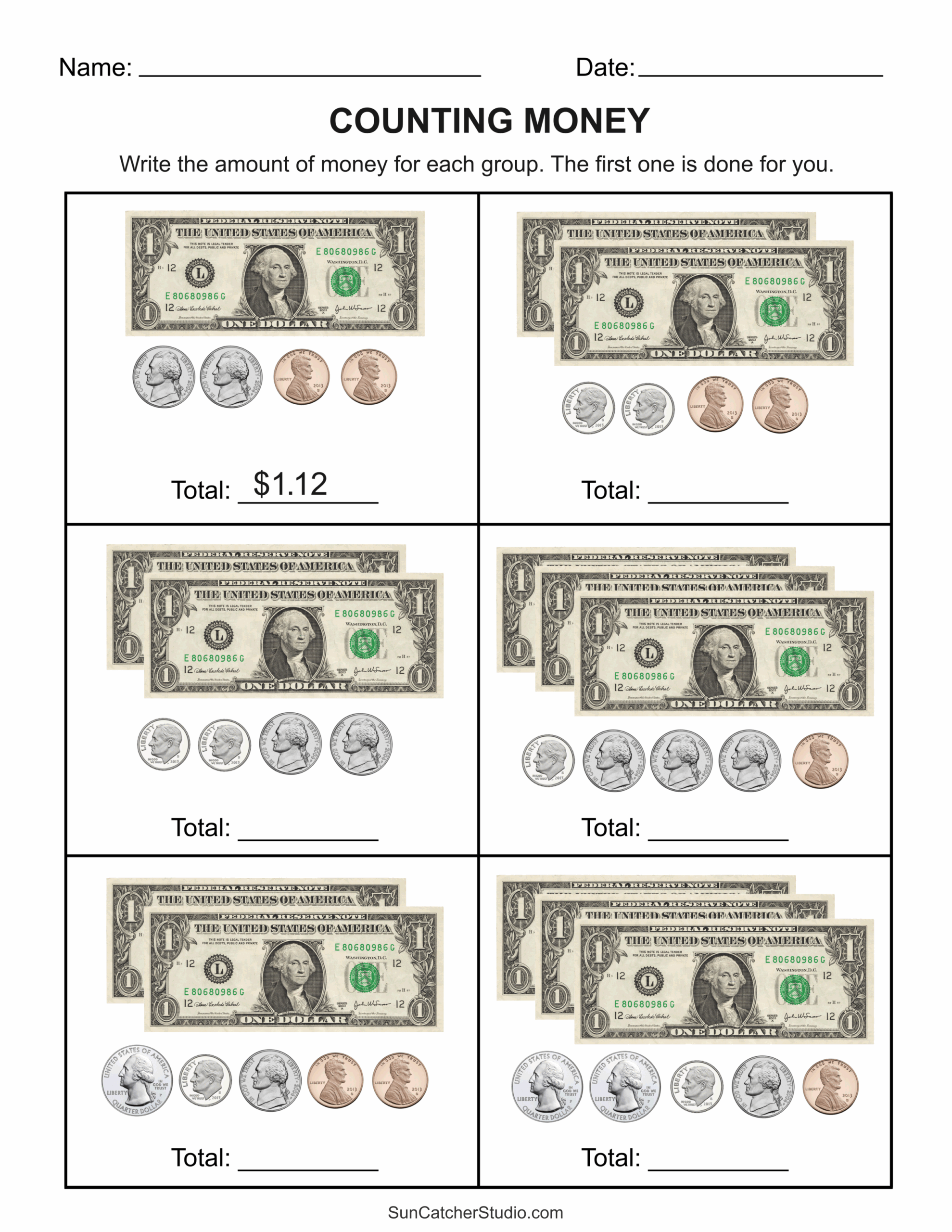 free printable money math sheets free printable money math sheets