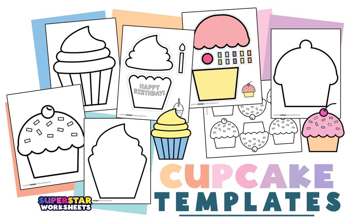 Cupcake Template Free Printables Superstar Worksheets