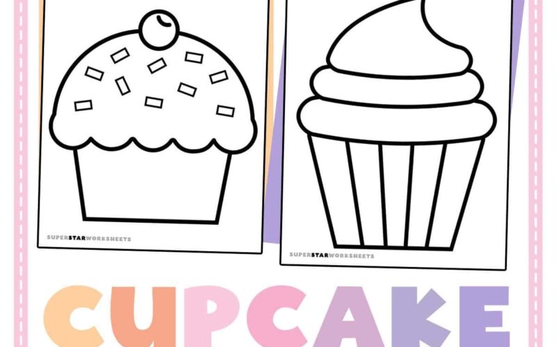 Cupcake Template Free Printables Superstar Worksheets