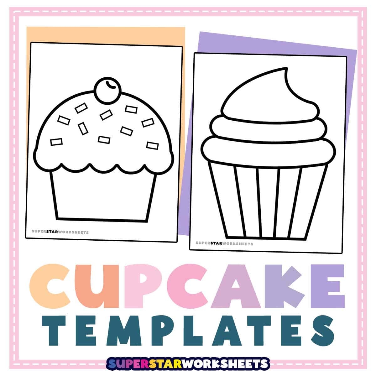 Cupcake Template Free Printables Superstar Worksheets