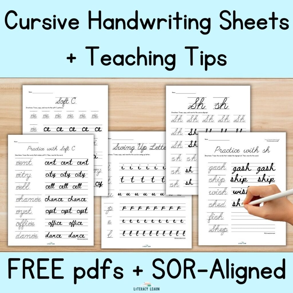 Cursive Handwriting Practice Sheets Free Pdfs SOR Aligned Literacy Learn Cursive Handwriting Practice Sheets Free Pdfs SOR Aligned Literacy Learn