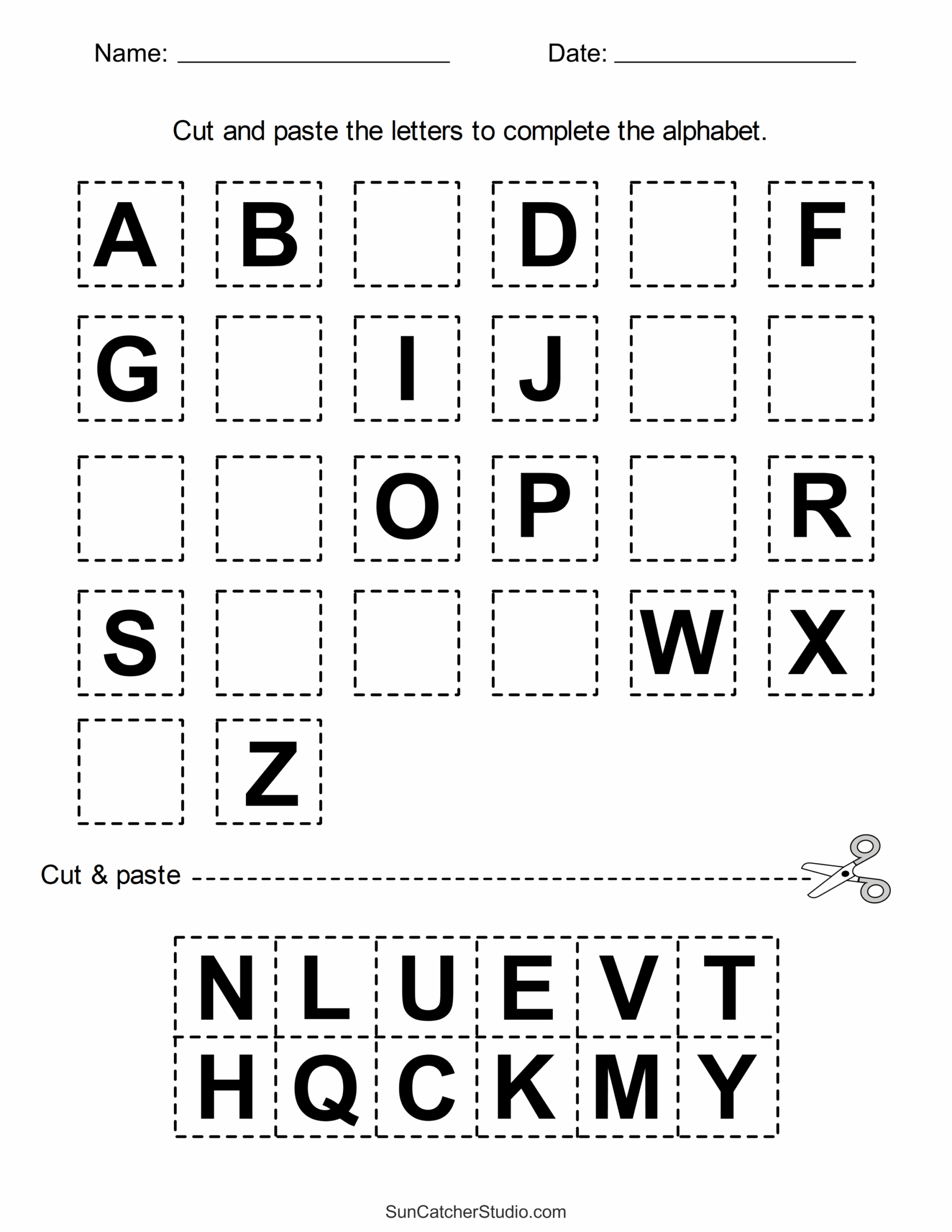 printable worksheet for kindergarten