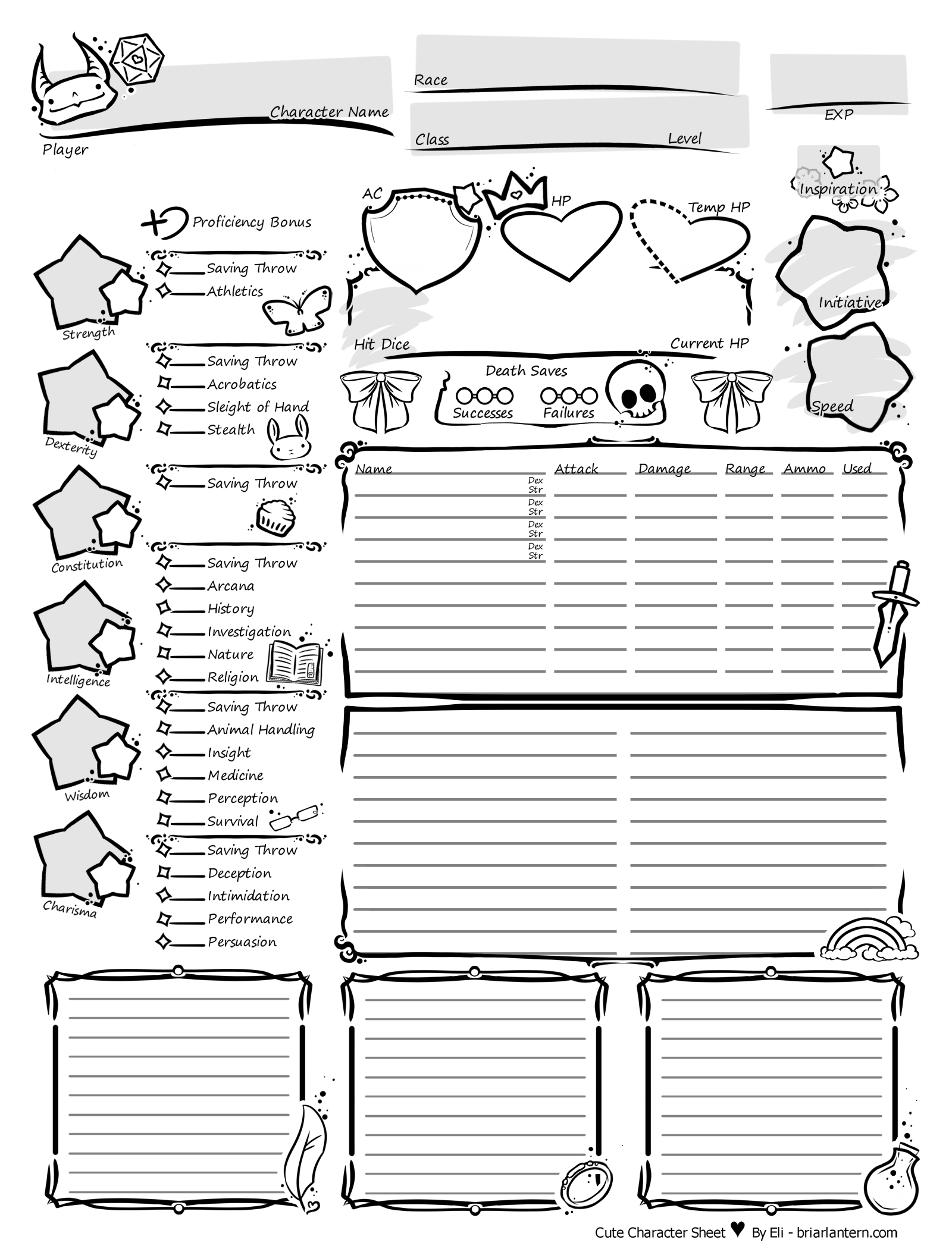 dnd 5e character sheet printable