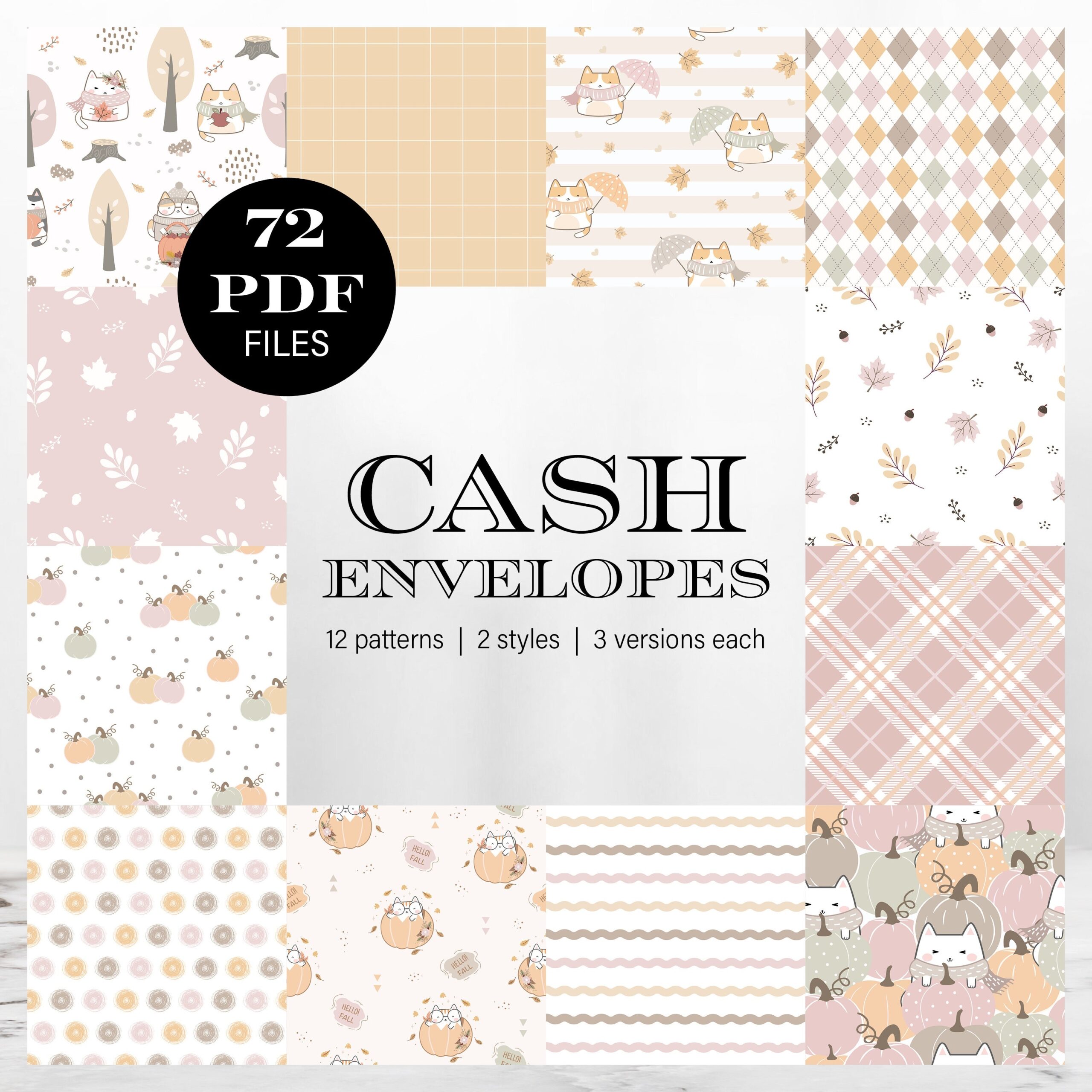 Cute Pastel Autumn Cash Stuffing Envelope Template For Budget Binder By Paycheck Etsy