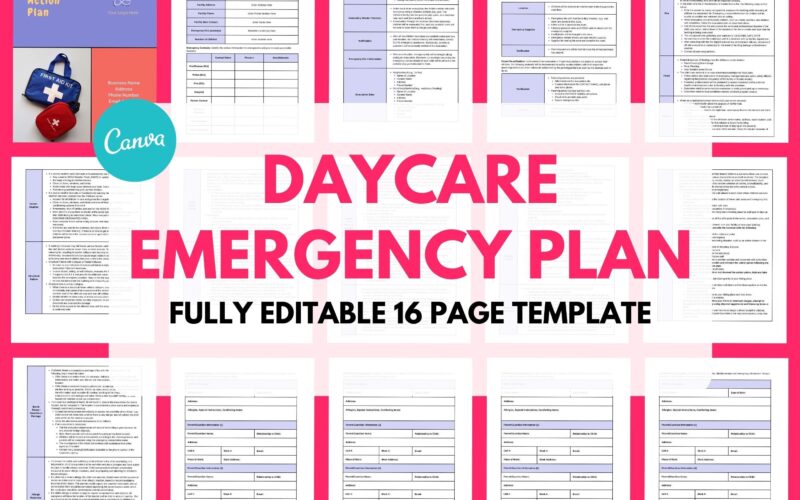 Daycare Emergency Plan Childcare Emergency Plan Template Emergency Plan Of Action Emergency Preparedness Emergency Plan Evacuation Etsy