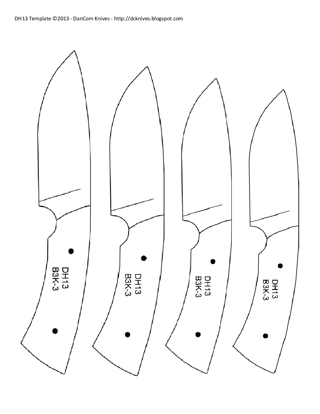 printable knife templates
