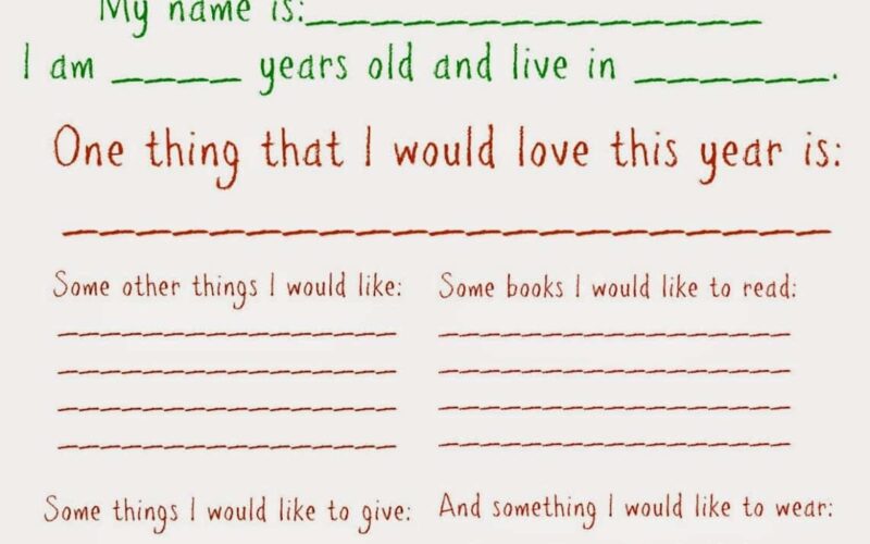 Dear Santa Letter Free Printable Fill In Template