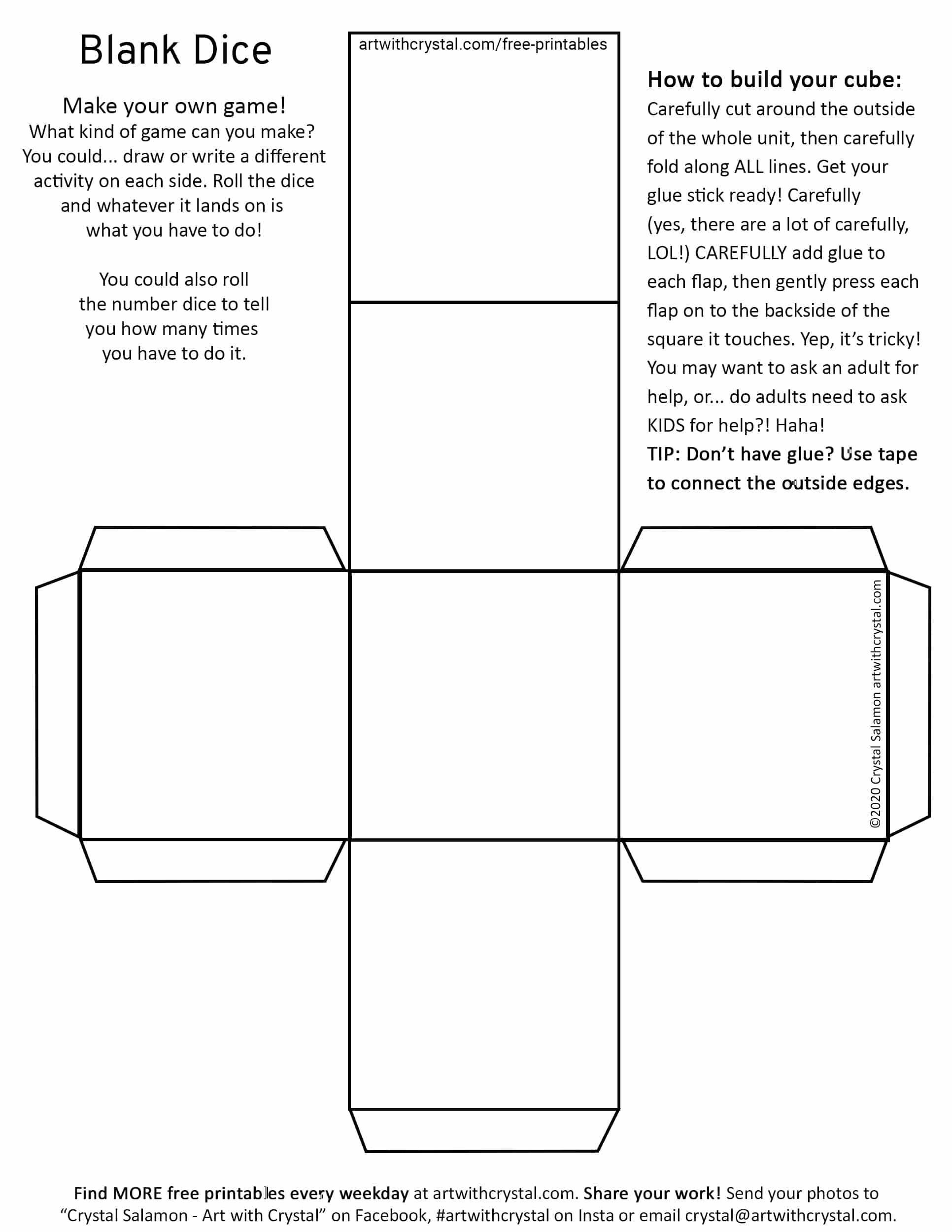 Dice O Rama FREE Printable Dice Art With Crystal Dice O Rama FREE Printable Dice Art With Crystal