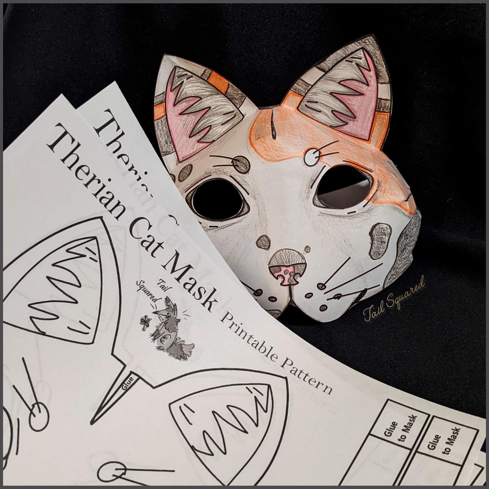 DIY Therian Mask Printable Pattern Etsy DIY Therian Mask Printable Pattern Etsy