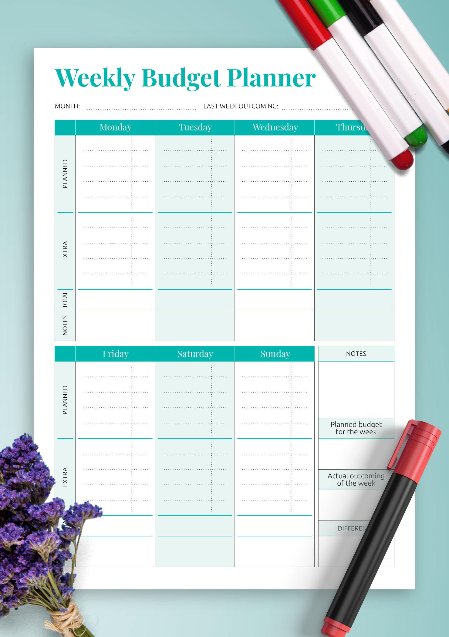 printable budget worksheets