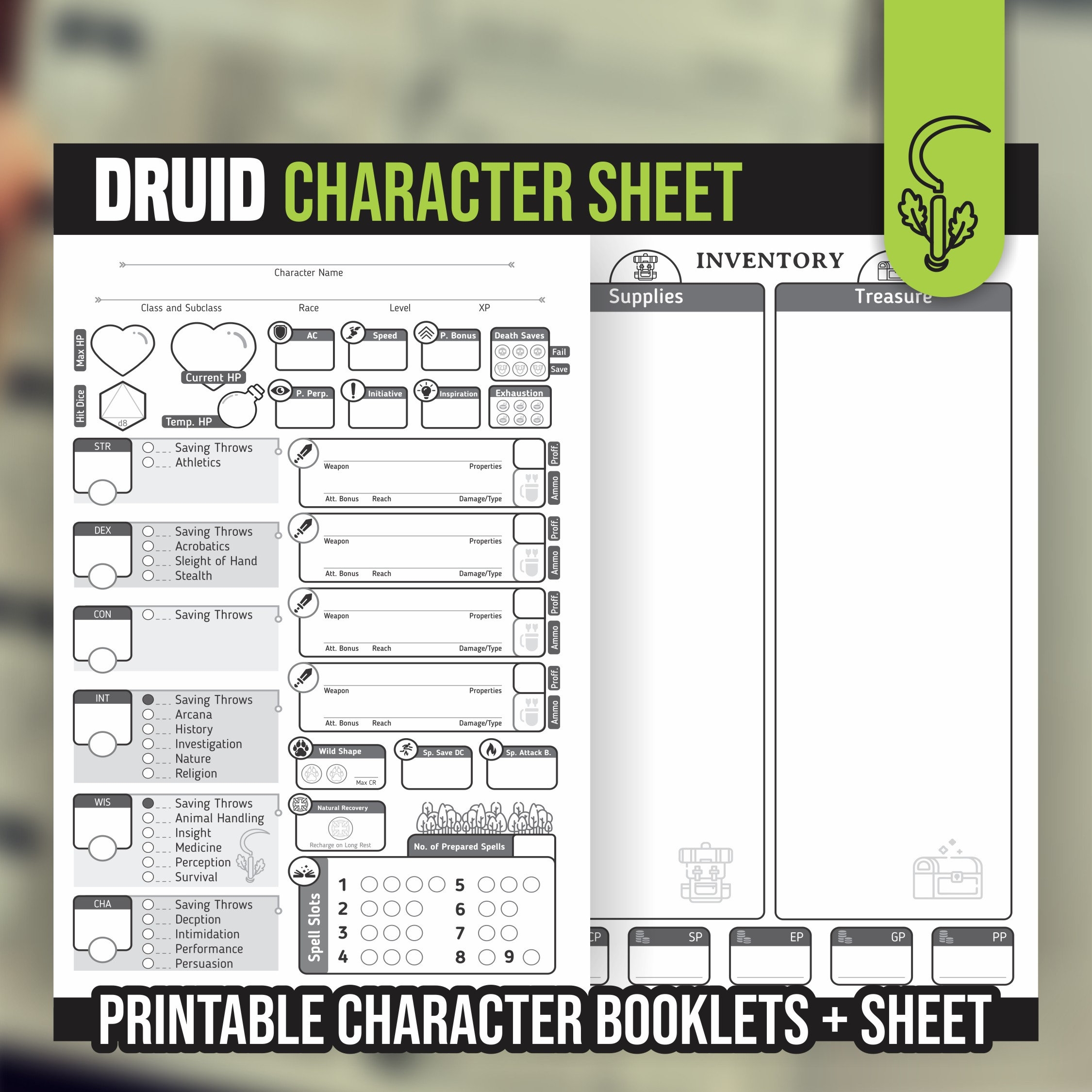 dnd character sheets printable