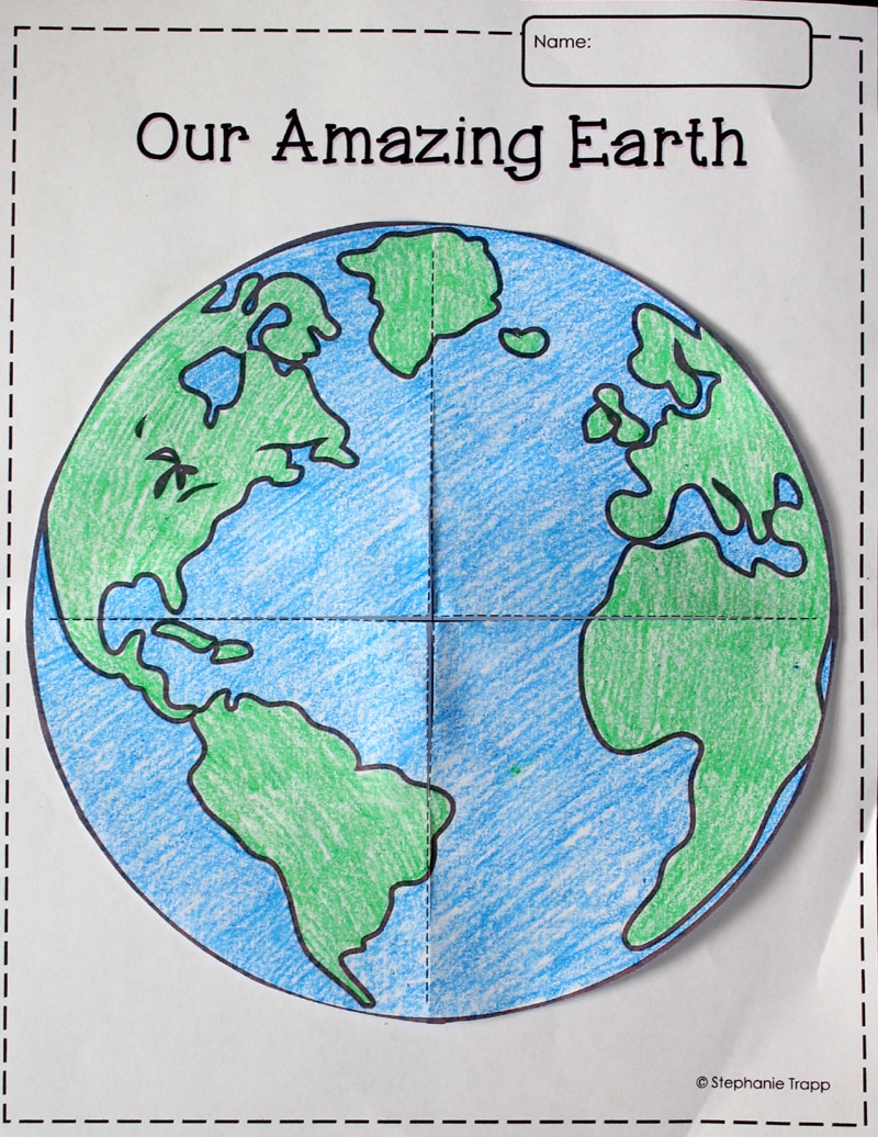 Earth Lift the Flap Printable Template FREEBIE Primary Theme Park