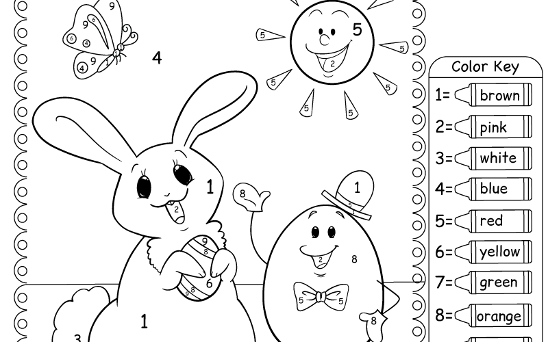 Easter Color By Number Worksheet Free Printable Digital PDF