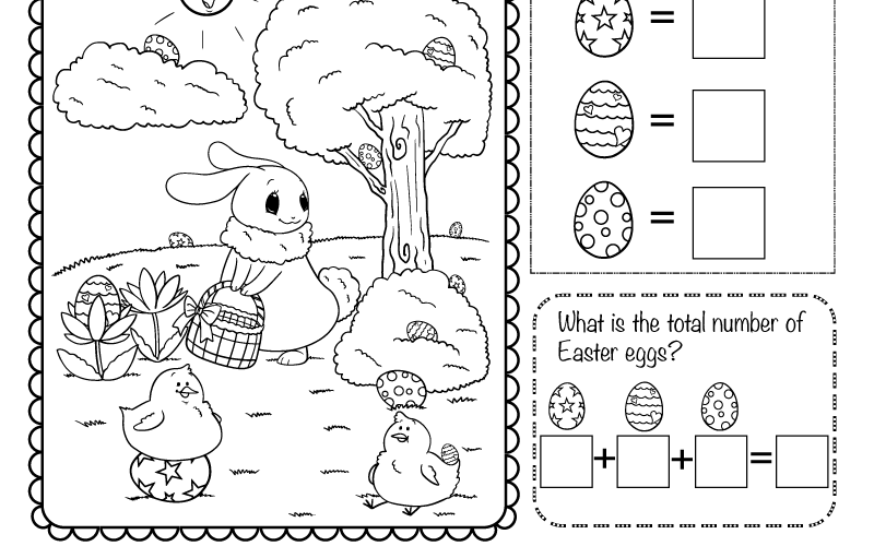 Easter Math Worksheet Free Printable Digital PDF