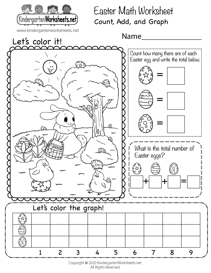 Easter Math Worksheet Free Printable Digital PDF