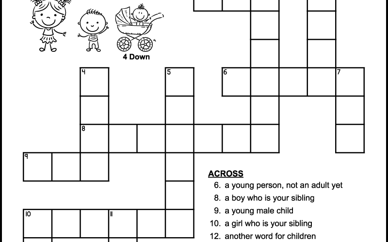 Easy Family Crossword Puzzle Tree Valley Academy