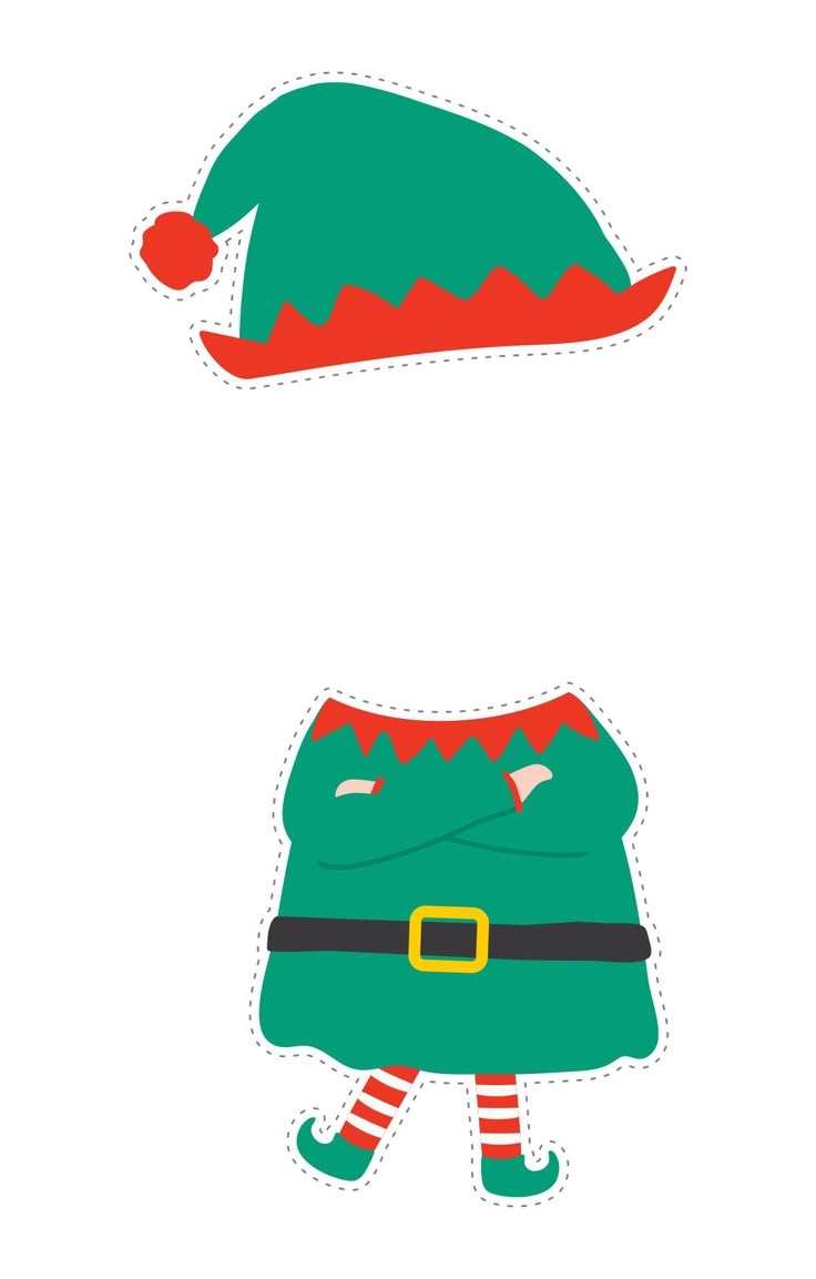 cut out printable elf template