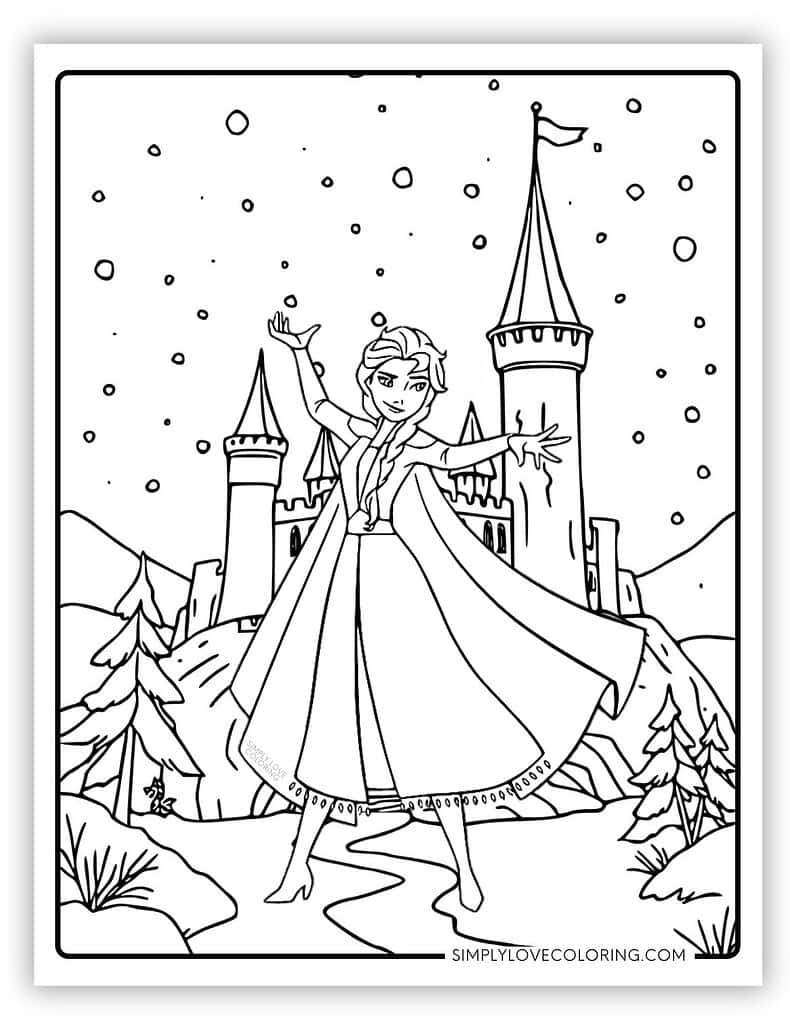 elsa coloring sheets printable