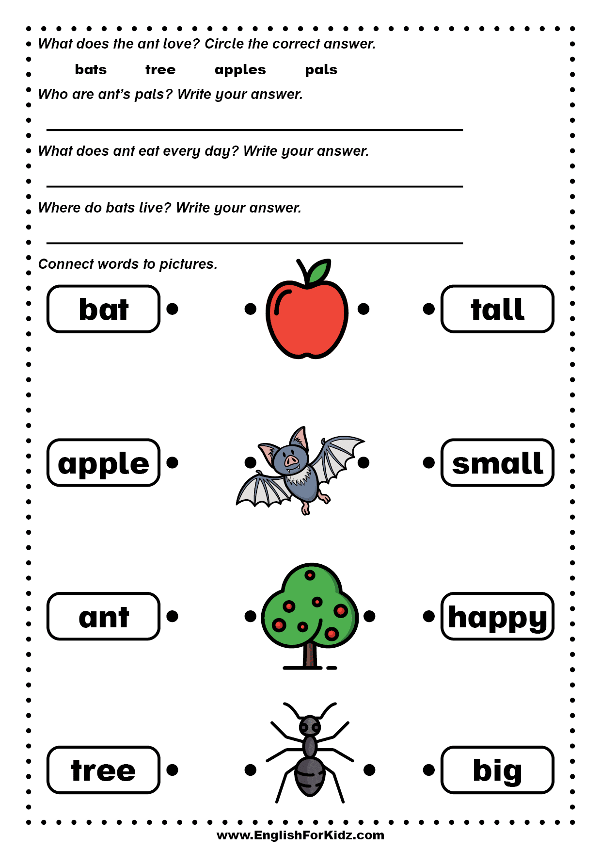 free kindergarten printable worksheets reading