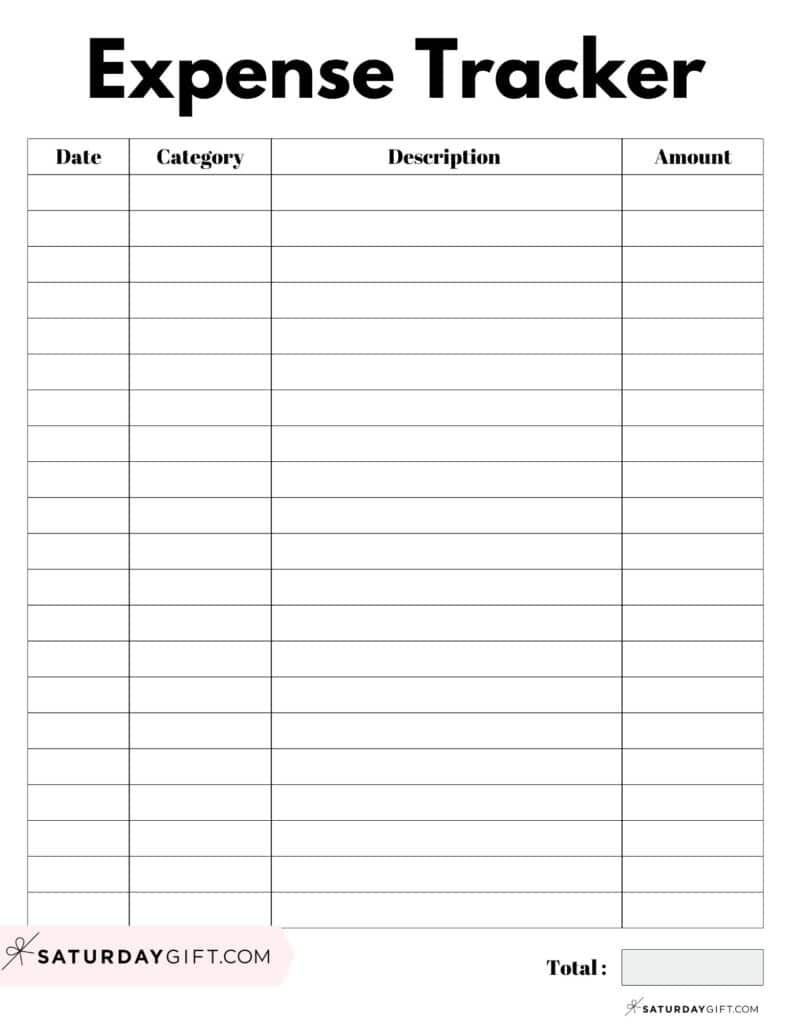 Expense Tracker Printable 26 Cute Free Spending Logs