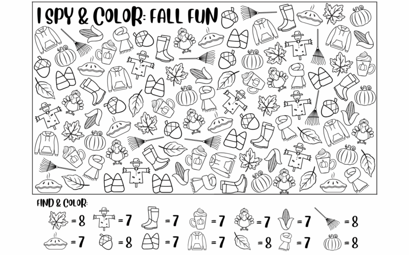 Fall Activity Sheets Coloring Pages SignUp