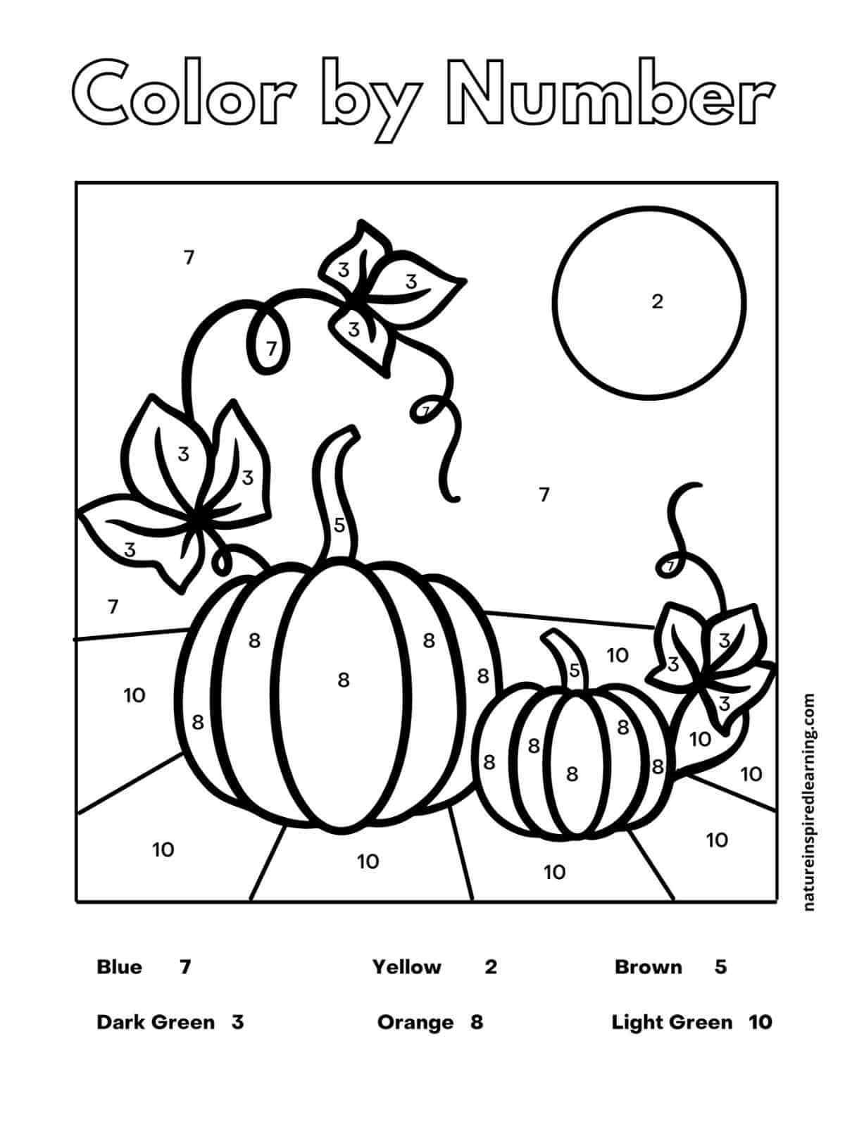 fall printable color sheets