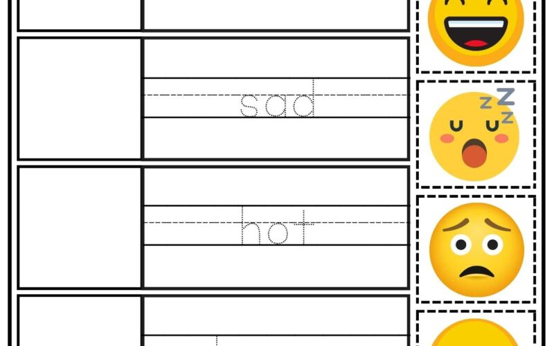 Feelings And Emotions Cut And Paste Worksheet For Children And ESL Students Free PDF Download Ezpzlearn