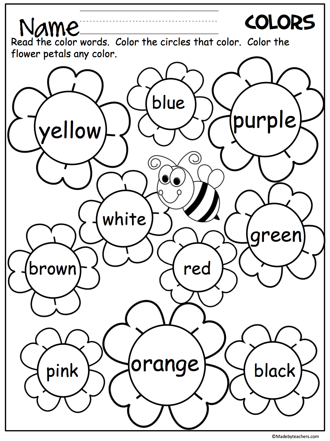 printable learning worksheets for kindergarten