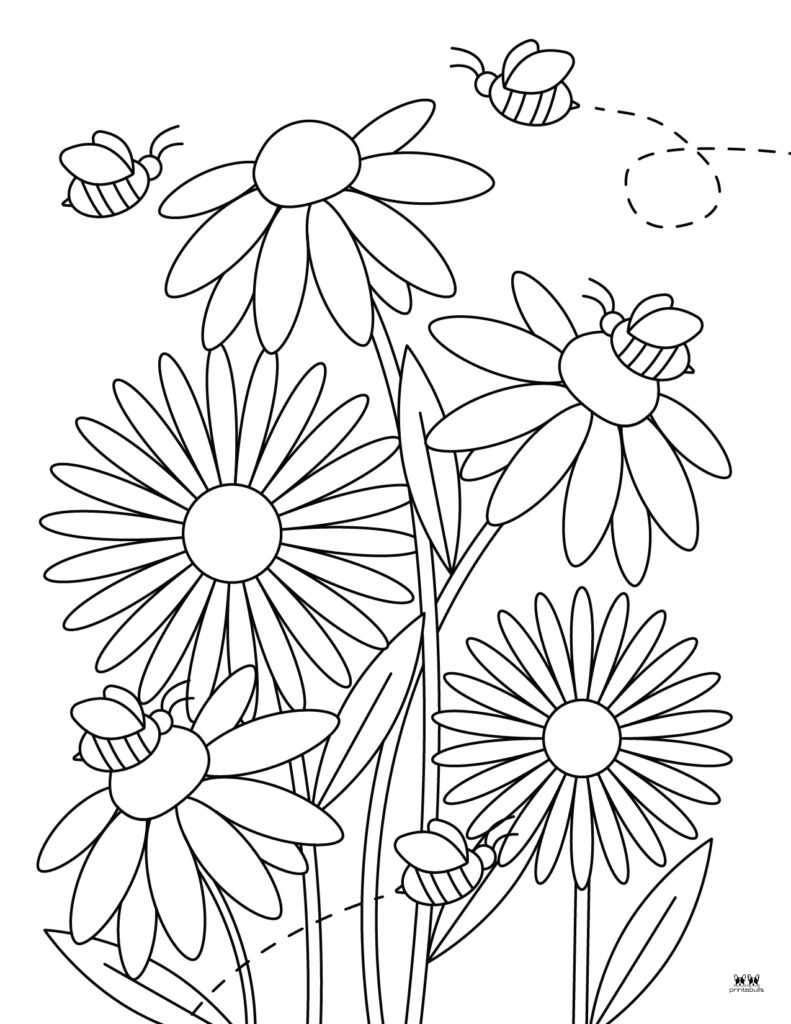 free printable flower coloring sheets
