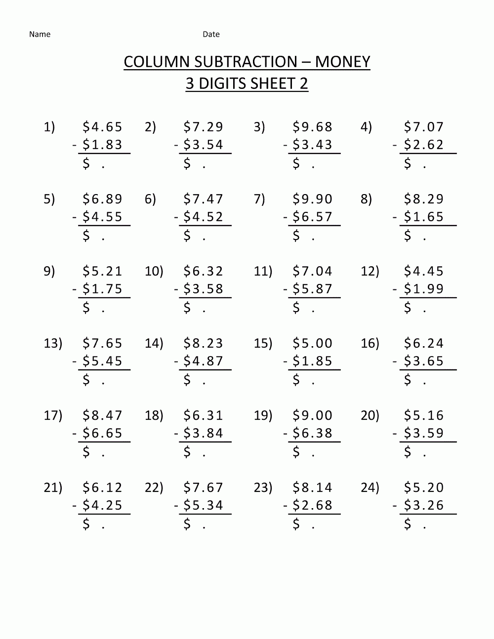 printable math worksheets 4th grade