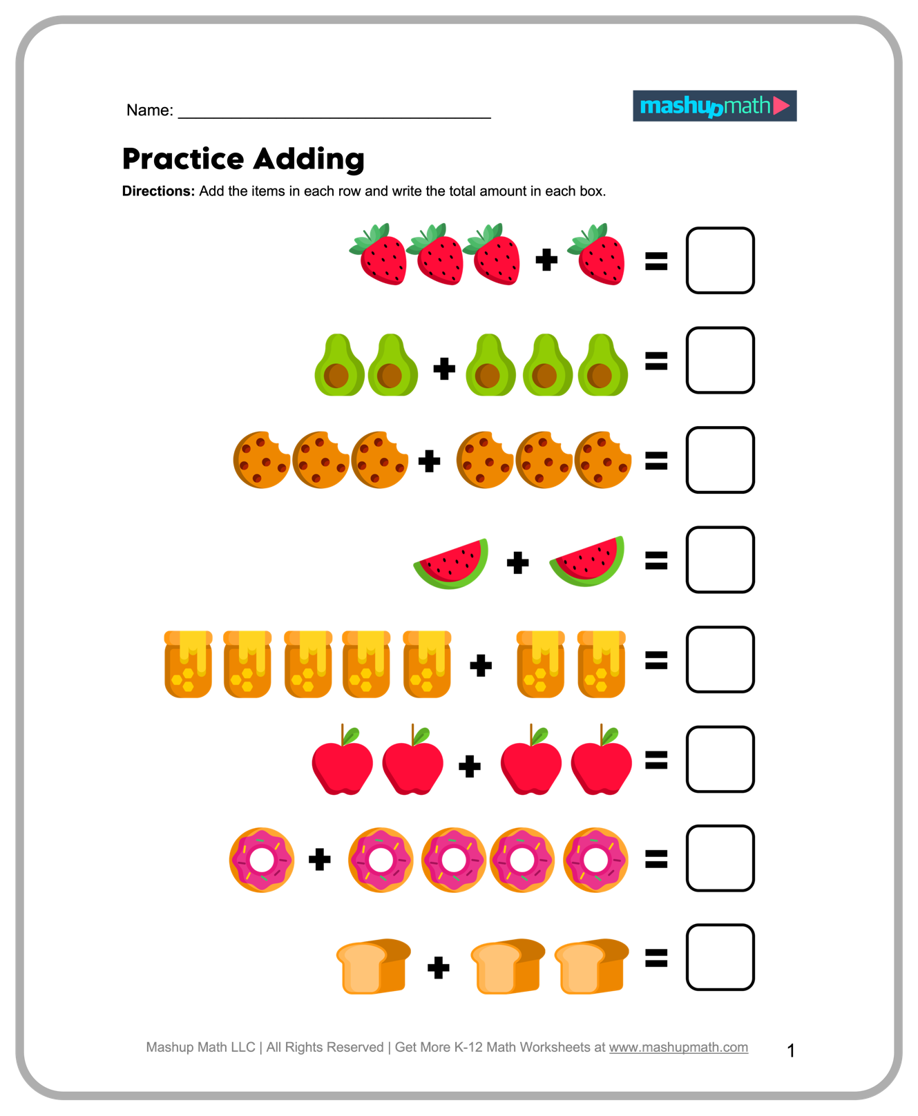 free printable first grade math worksheets