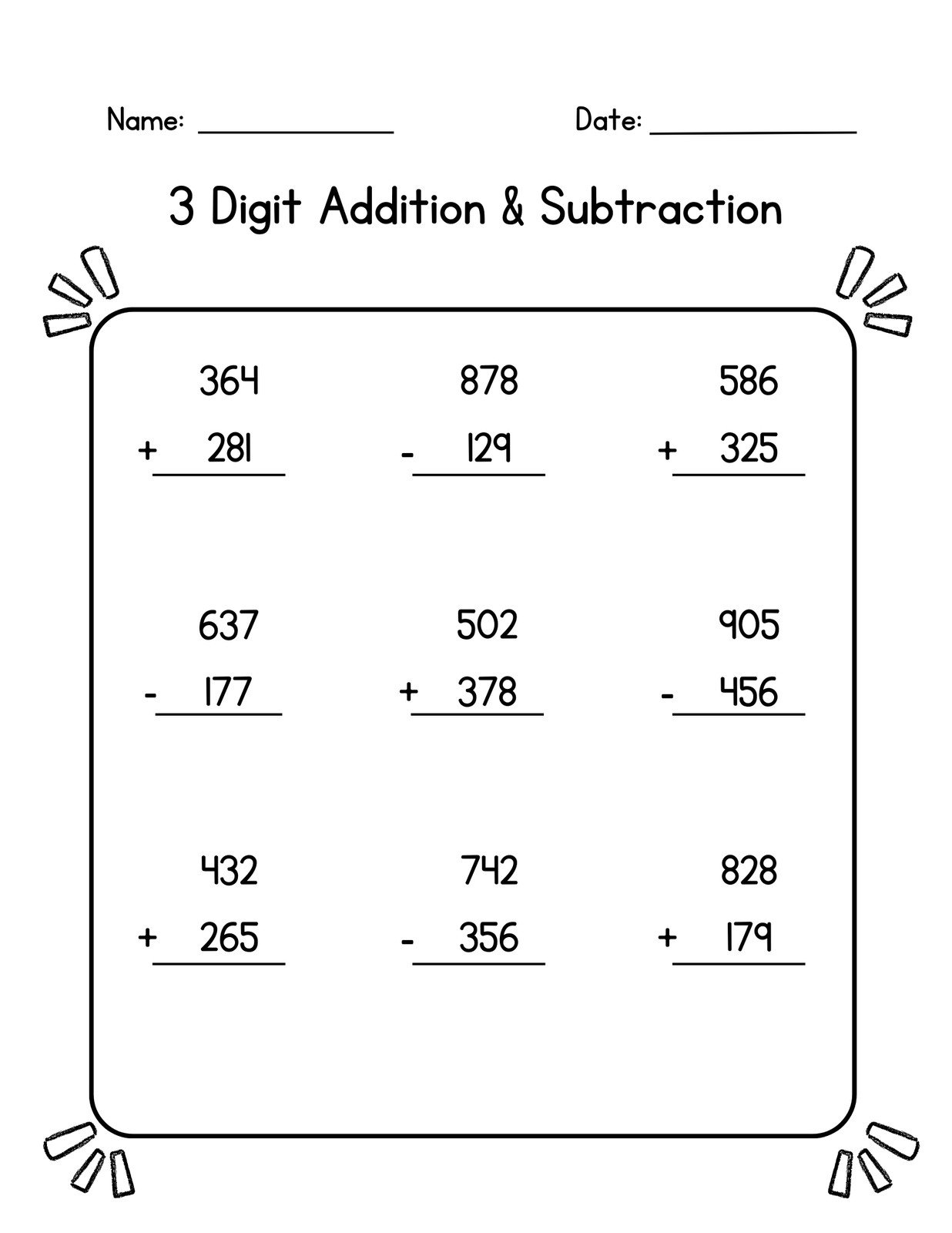 math worksheets printable