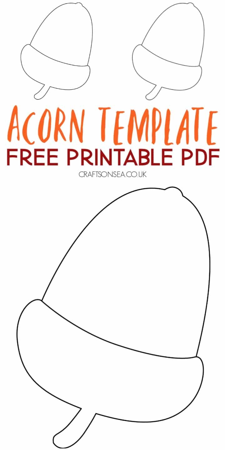 Free Acorn Template Printable PDF Crafts On Sea